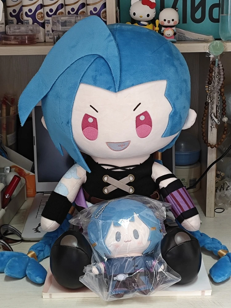 Plush Toy Plush Doll Action Figures Toys 40cm Game LOL Arcane Season 2 Dolls Jinx Vi Caitlyn Sit Posture Doll Pillow