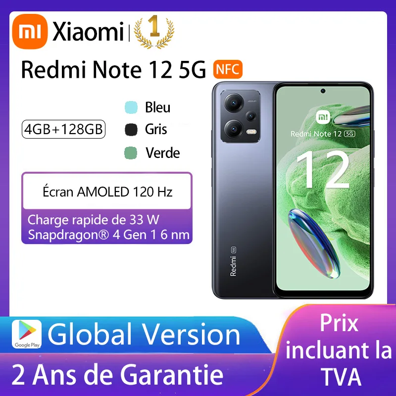 Smartphone Xiaomi Redmi 12C 6Go + 128Go - Gris