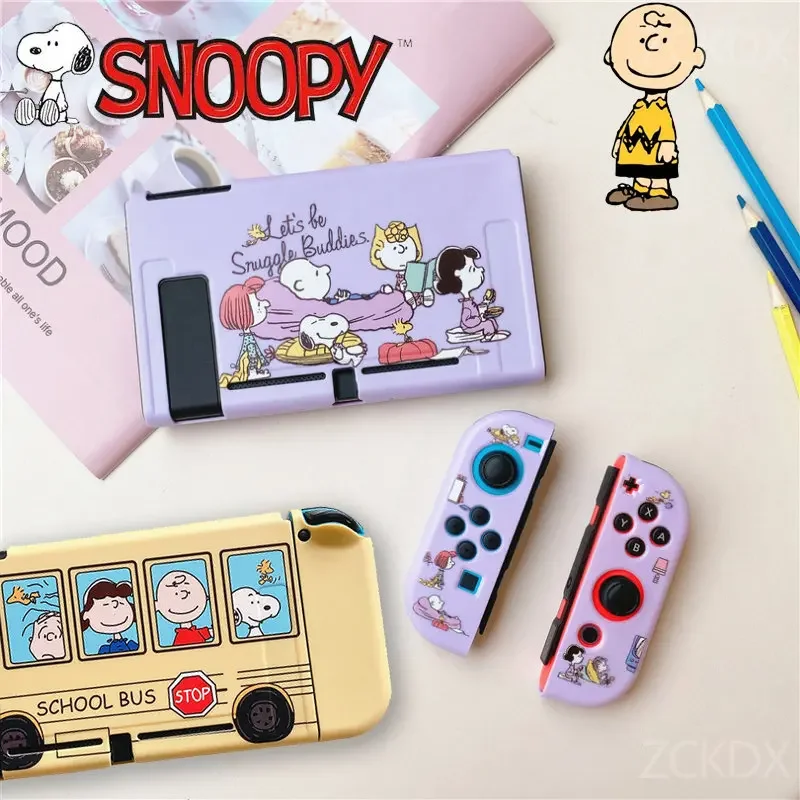 Custodia In Silicone Snoopy Per Nintendo Switch Ns Fashion Animation Charlie Brown Ns Console Di Gioco Cover Protettiva Accessori Joy-Con