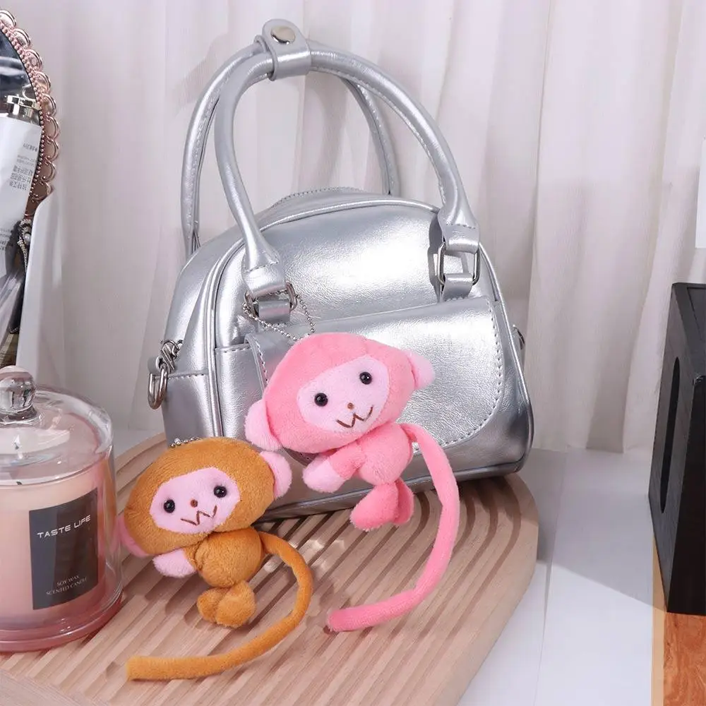 Long Tailed Monkey Doll Key Chain Stuffed Animal PP Cotton Monkey Pendant Bag Charm Soft Doll Plush Monkey Toy For Children