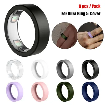 8 pezzi/confezione Custodia protettiva in silicone per Oura Ring 5, protezione antigraffio per Oura Ring 5, accessori intelligenti