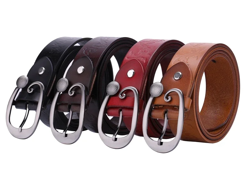 

2024 New Wide Belts for Women Genuine Leather High Quality Fashion Designer Ceinture Femme Luxury Cinturones Mujer Strap Flower