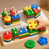 Montessori Wooden Sorting Stacking Toys Puzzle for Toddlers and Kids Preschool Fine Motor Skill Toy for 1 Years 2