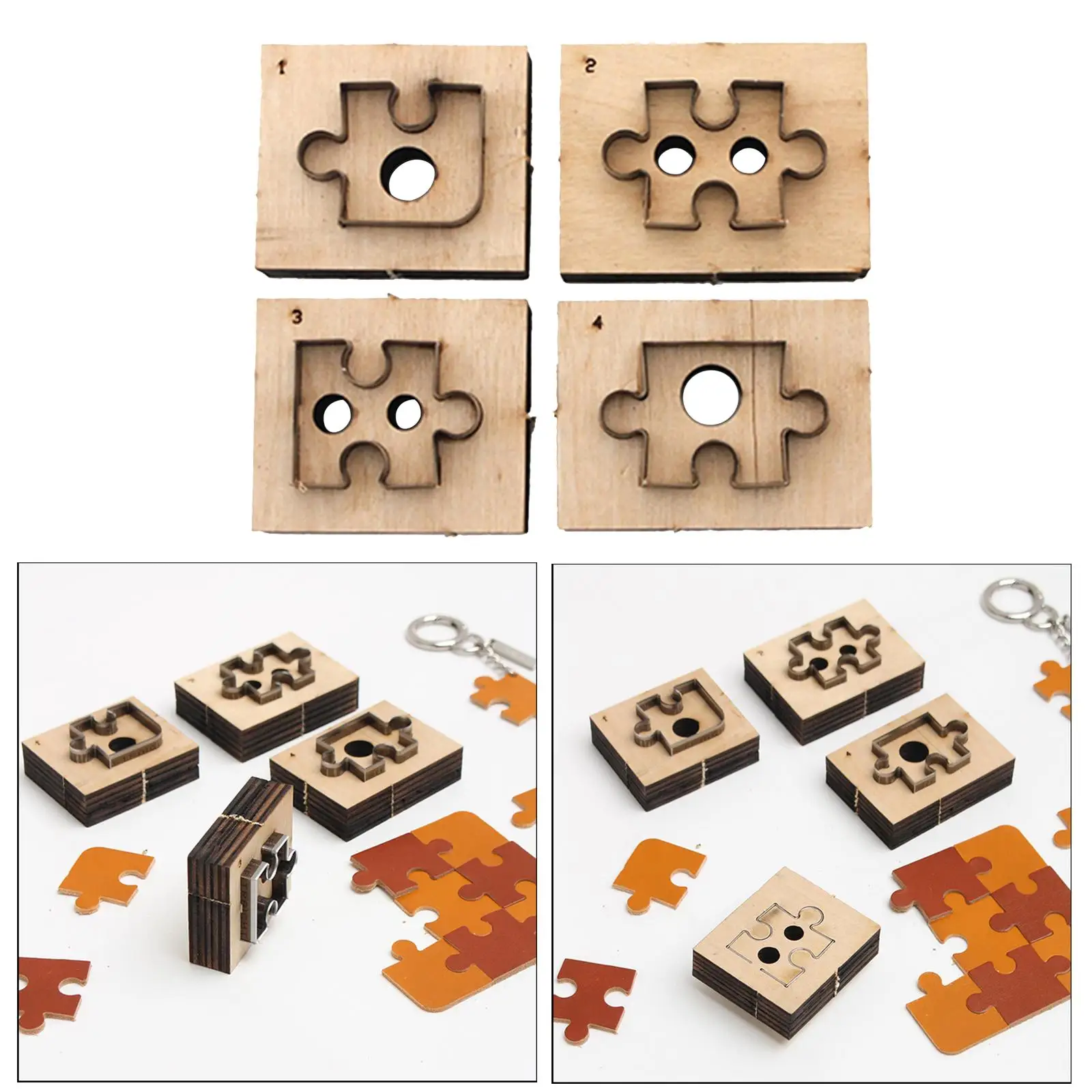 4pcsWoodenDieCuttingJigsawPuzzleLeatherCuttingDiesCrafts