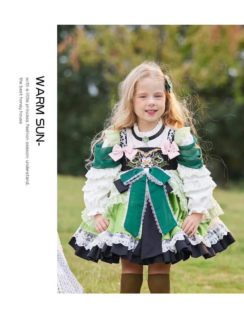 Herbst Winter Neue Mädchen Lolita Kleid Mädchen High End Gestickte Prinzessin Kleider Spitze Spleißen Ballkleid für Kinder Kinder – Detail 7