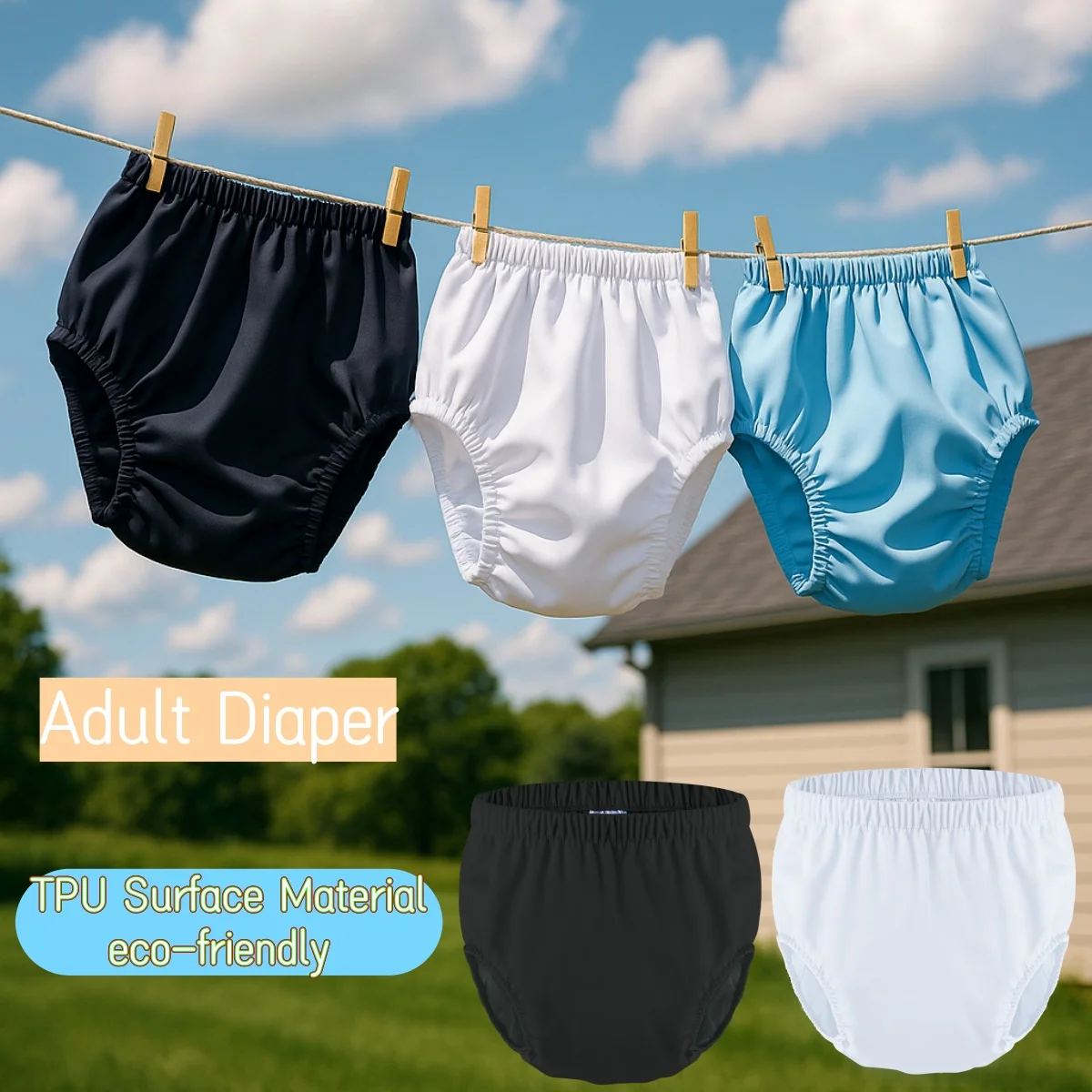 Couche imperméable pour adultes, lavable et réutilisable, pantalon de soins, anti-fuite, pantalon de natation, housse de couche pour personnes âgées, livraison directe