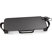 22-inch Electric Griddle With Removable Handles, Black,easy cleaning and compact storage,Slide-out drip tray removes 2