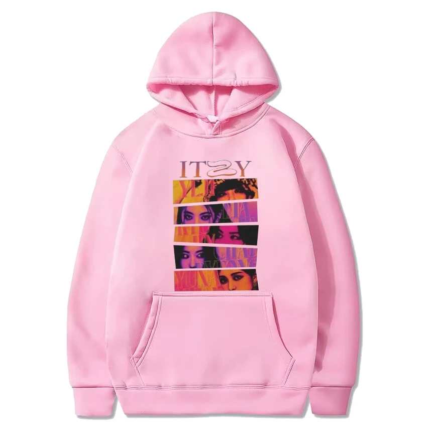 ITZY group World Tour Fashion Y2k print Hoodie 2024 kpop Men Women Casual Loose Sweatshirt Unisex Fleece Long sleeve pullovers