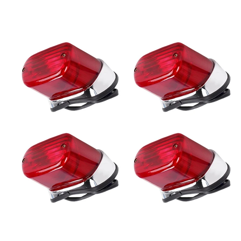 

4X Motorcycle Tail Brake Light ABS Red Motorbike Rear Indicator Stop Lamp For Yamaha Virago XV250 XV400