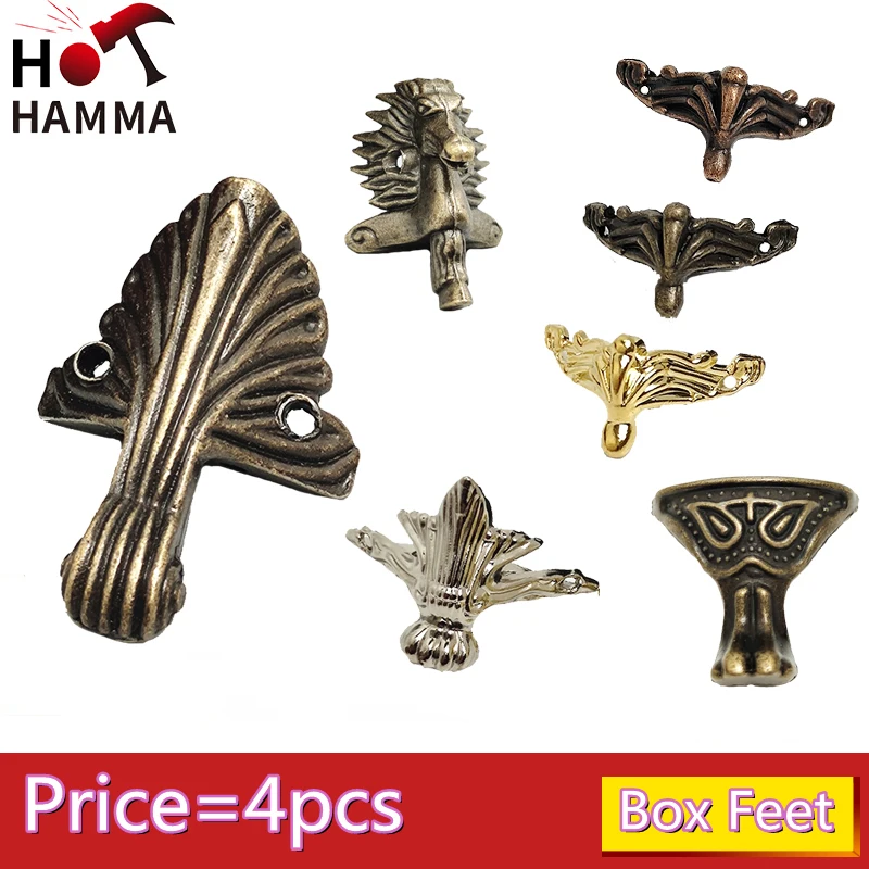 Angle Bracket 4PCS Metal Decorative For Jewelry Gift Wooden Box Feet Notebook Menus Photo Frame Furniture Foot