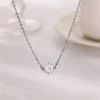 Collier géométrique en acier inoxydable pour femmes, pendentif tournesol, chaîne de clavicule, accessoires de bijoux esthétiques