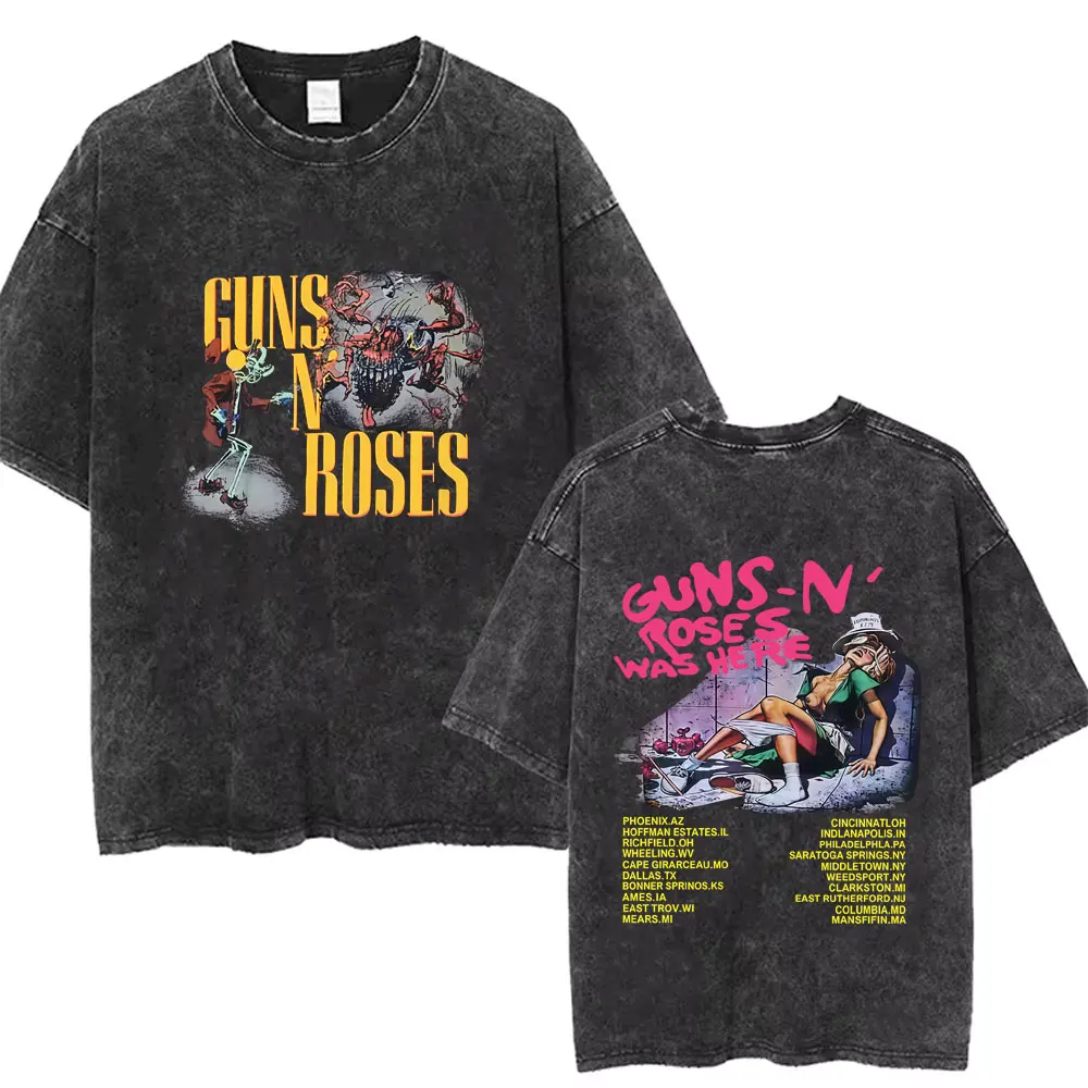 Hot Sale Guns N Roses Tour 2025 Wasehd Vintage T-shirt Men Women