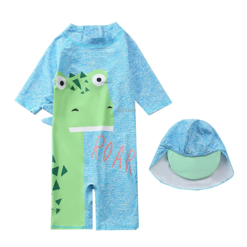 UV Baby Girl Swimsuit One Piece Swimming Jumpsuit Ruffles Bathing Suit SPF 50 Long Sleeve Kids Swimwear Boys 1-7 Years Kids Swimsuits