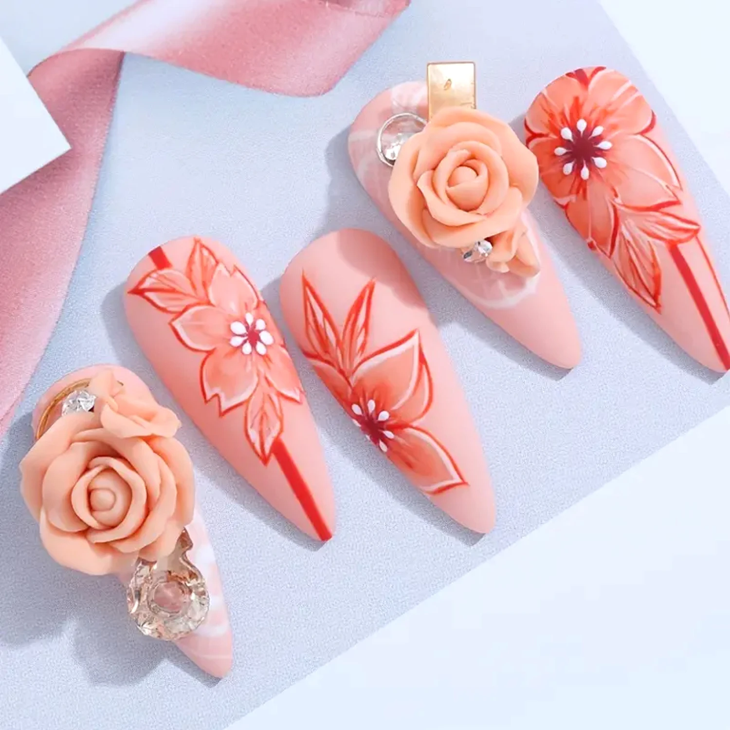 Nail Art Accessories Carving Gel Supplies 3D 4D Model Carved MudPlasticine UV Gel DIY Nails Painting Removable 3D Embossment Gel 3