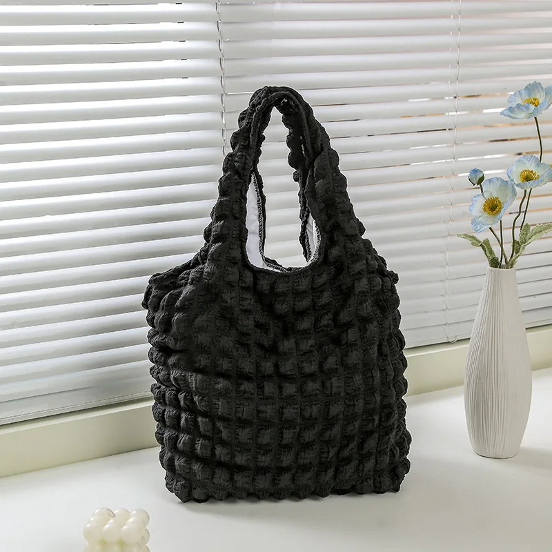 New Fashionable Flow Large Capacity Casual Lightweight Bubble Handbag Ladies Fashionable Street One Shoulder Package