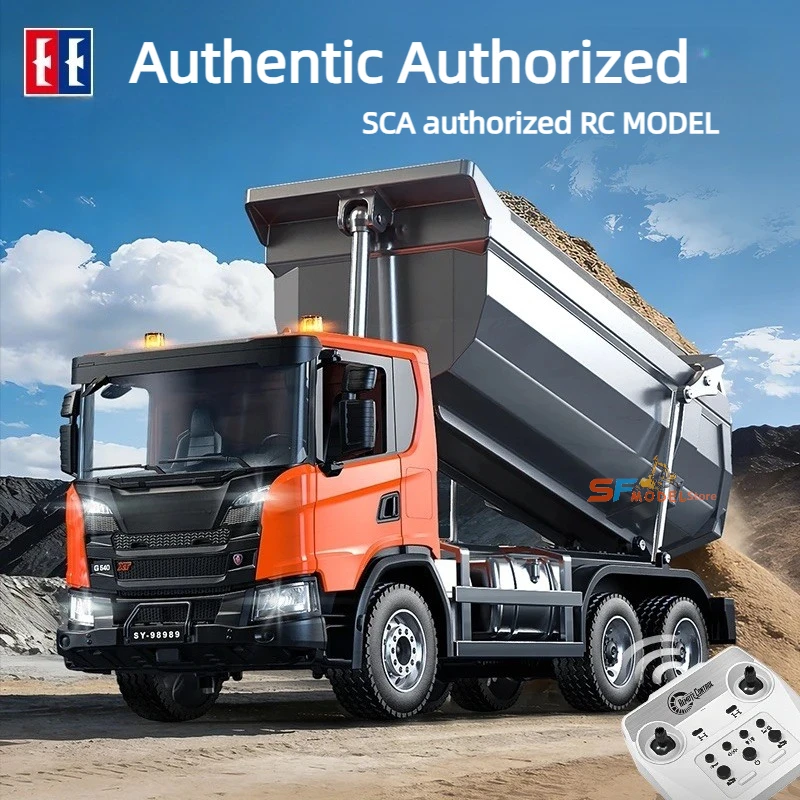 더블 E E593 RC카 1/20 G540 전동 RC 트럭 시뮬레이션 모델 조명 사운드 시스템 장착 장난감 덤프트럭 공식 라이선스