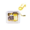 Hand Operated Music Box Acrylic Creative Crafts Ornaments Hand Movement Birthday Gifts Women Boyfriend Music Home Decor Golden 5