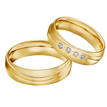 

Unique wedding rings for couples love alliance couples 14k plated stainless steel jewelry latest gold ring designs Mutil Layer