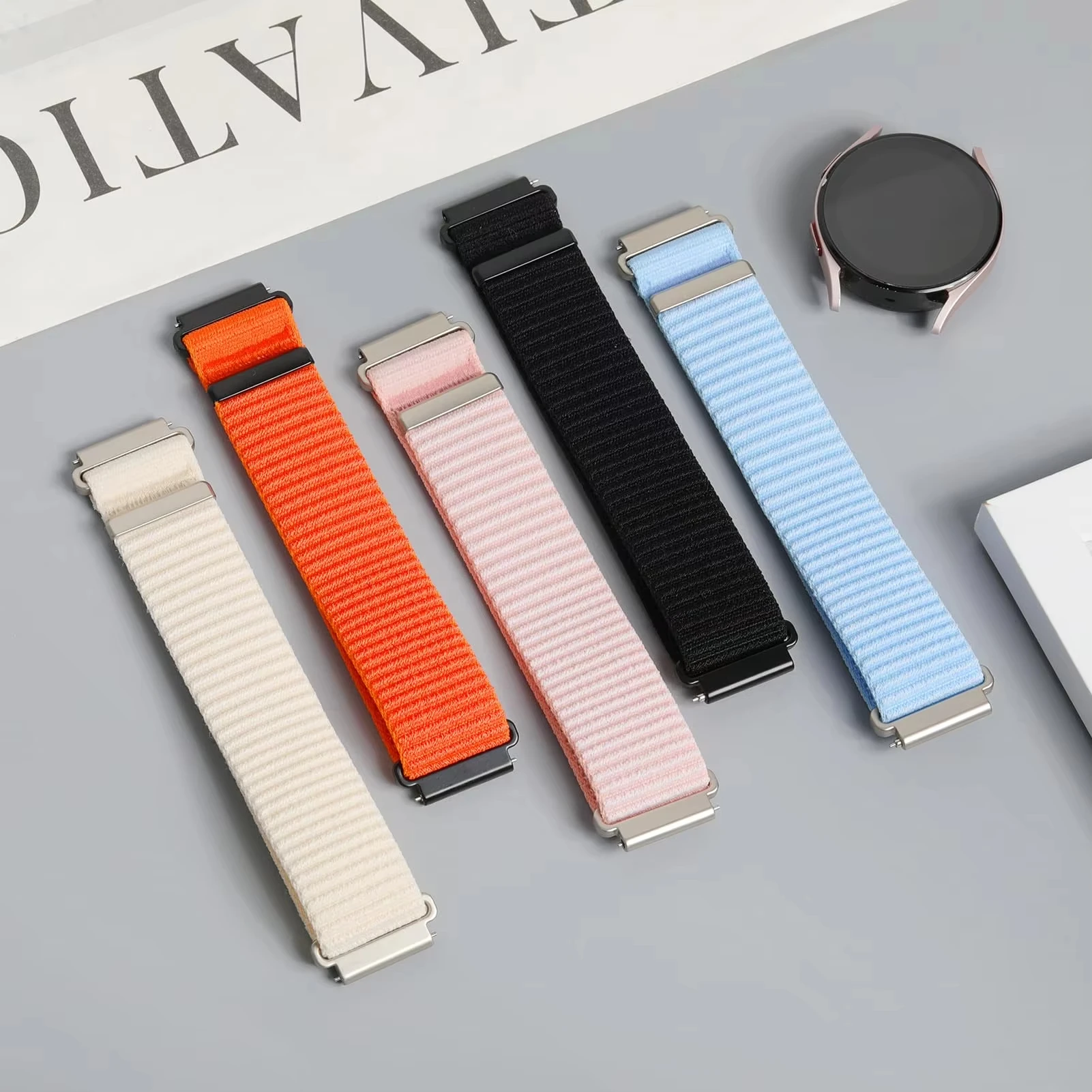 Nylon Loop Bracelet Watch Strap, 20mm/22mm