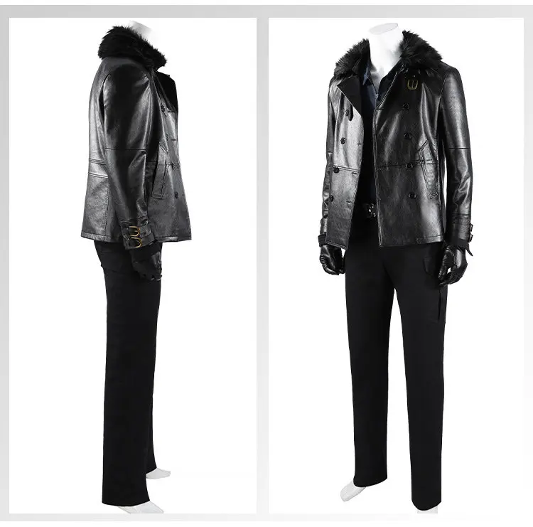 Resident Evil 4 Leon S. Kennedy Cosplay Costume Blue Jacket and Pants Set (Unofficial)