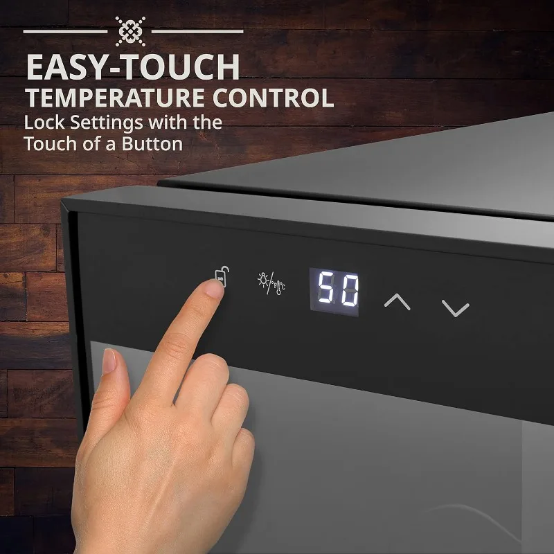 18 Bottle Compressor Wine Cooler Refrigerator w/Lock For Red,White,Champagne,41f-64f Digital Temperature Control,Black 4