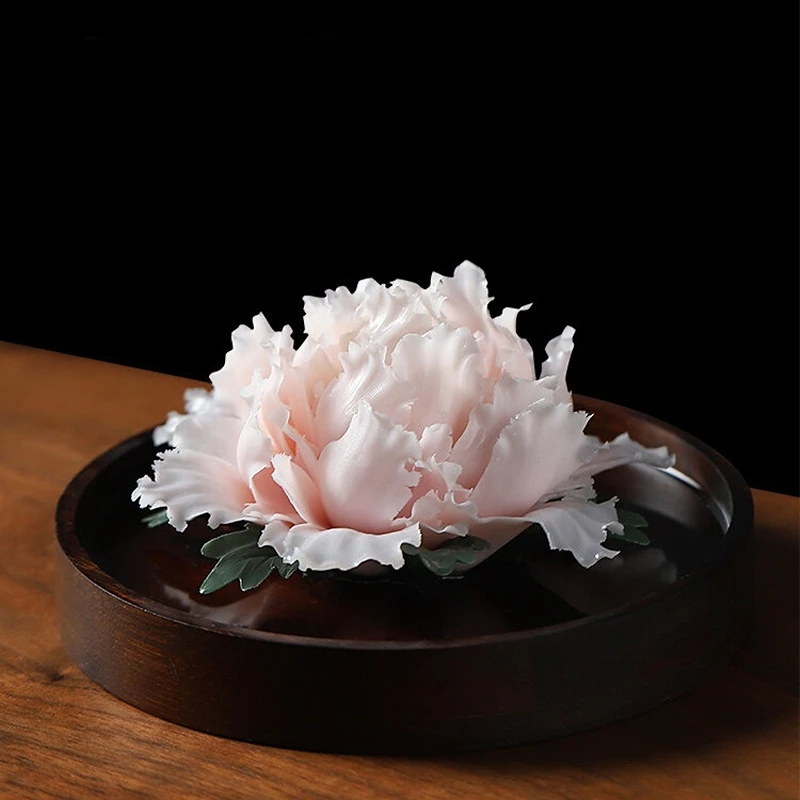 Ceramic Flower Diffuser 0001 Ceramic Hand-Pinched Peony Porcelain Flower Aroma Diffuser Office Living Room Chinese Desktop Handmade Ornament Mini Kiln