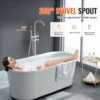 VEVOR Freestanding Bathtub Faucet Floor Mount Shower Mixer Taps For Bathing Showering Pet Cleaning Drains Toilet Flushing 5