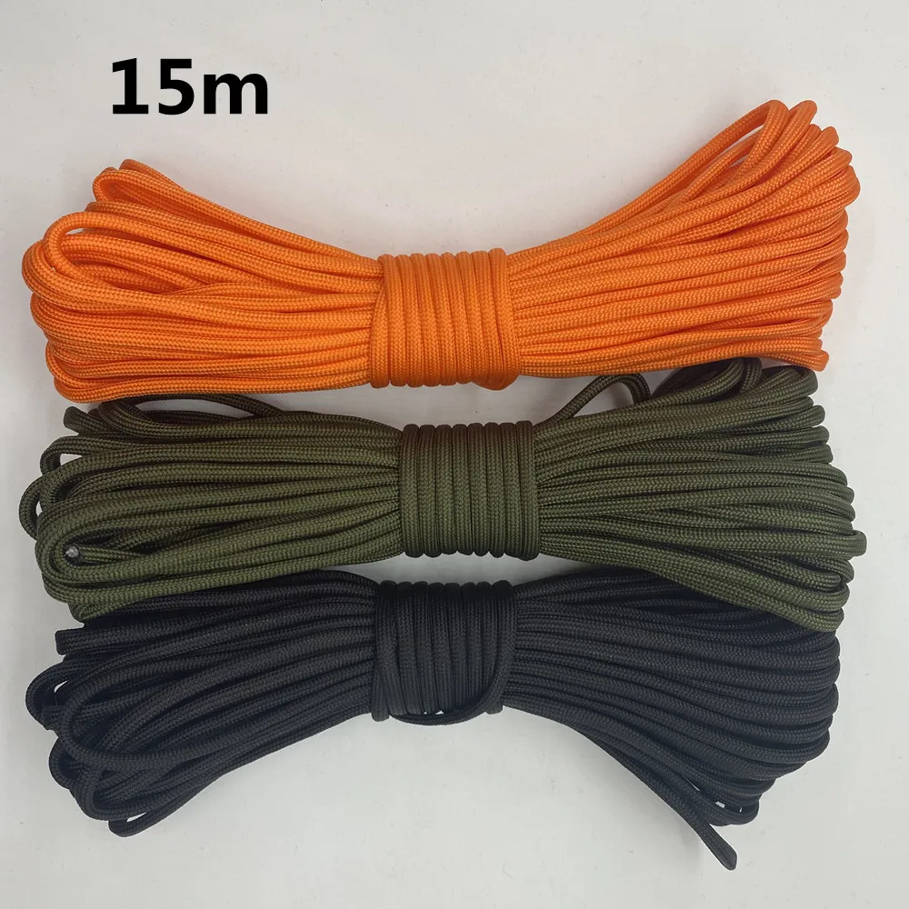 5/15/30m Meters Paracord for Survival Dia.4mm 7 Stand Cores Parachute Cord Lanyard Outdoor Tools Camping Rope Hiking Clothesline