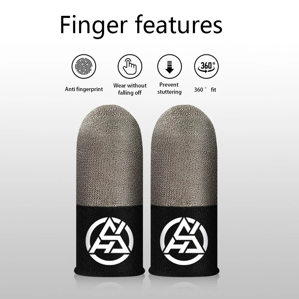1/2 Pair Luminous Fingertips Sweat-Proof Game Finger Sleeve Non-slip Touch Screen Thumb Gloves Breathable for PUBG Mobile Gaming