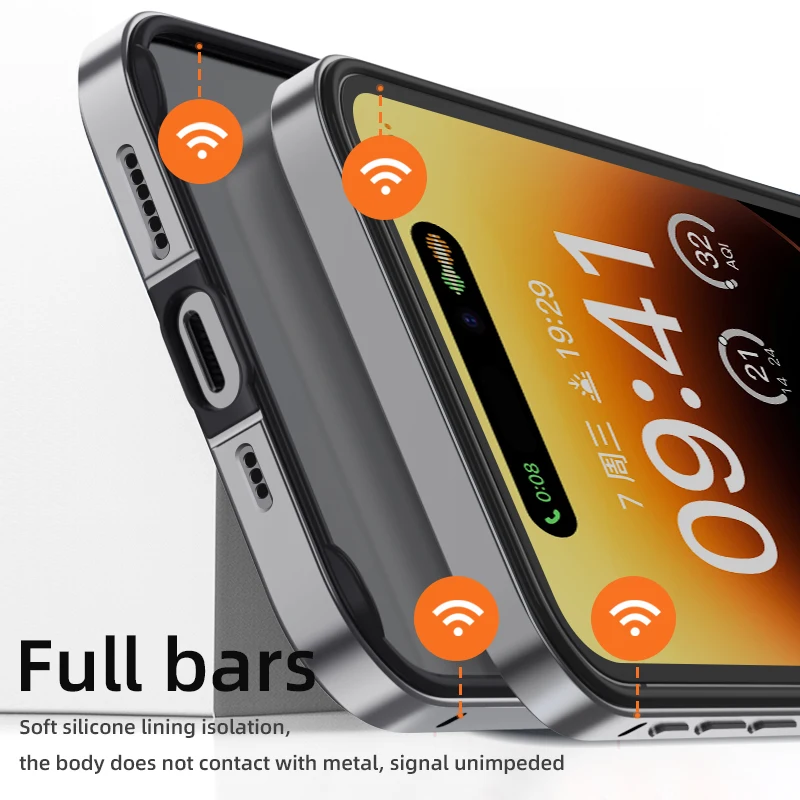 Premium Titanium Gray Metal Bumper Case - Sleek Phone Accessory