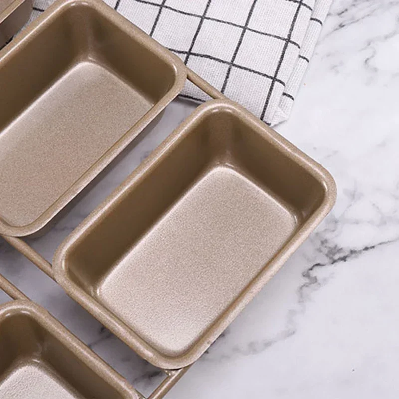 6 Non-stick Baking Mold Square Mini Toast Brownie Pound Cake Tool Cheese Tray Bread Pan Bakeware