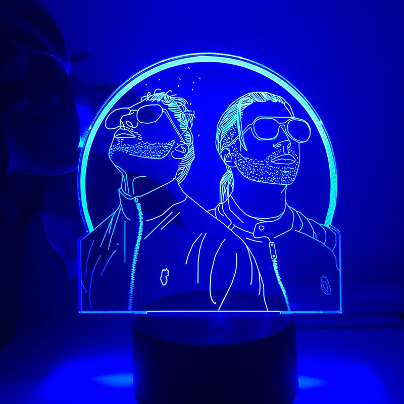 night lamp 3D LED Night Light French Rap Group PNL Home Decor Bedroom Cartoon Table 16Color Changing Touch Lamp For Fans Gifts Light motion sensor night light