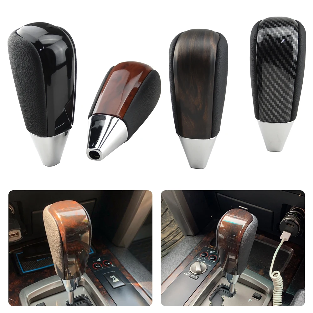 

Car Gear Shift Knob Stick Shifter Carbon Fiber Style Leather Lever Hand Ball Fit for Land Cruiser Prado FJ20 Gear Shifter Ball