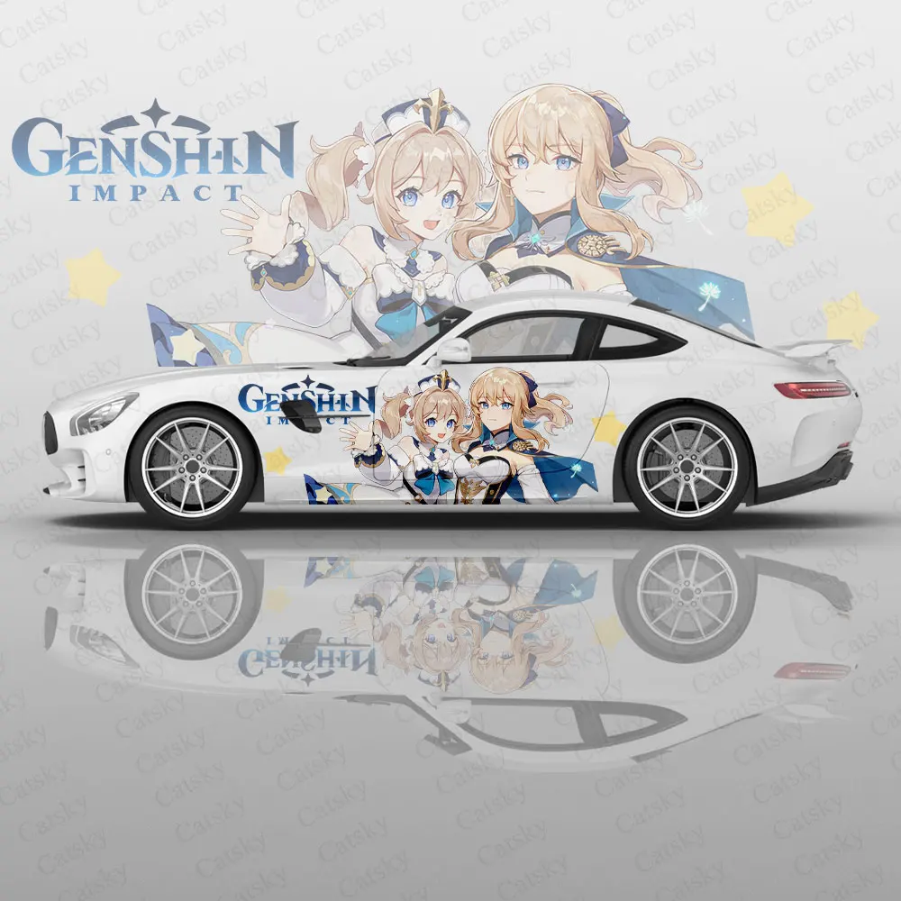 

Видеоигры Genshin для девочек, автомобильная оболочка, защитная наклейка, креативная наклейка для модификации внешнего вида автомобиля, декоративная наклейка
