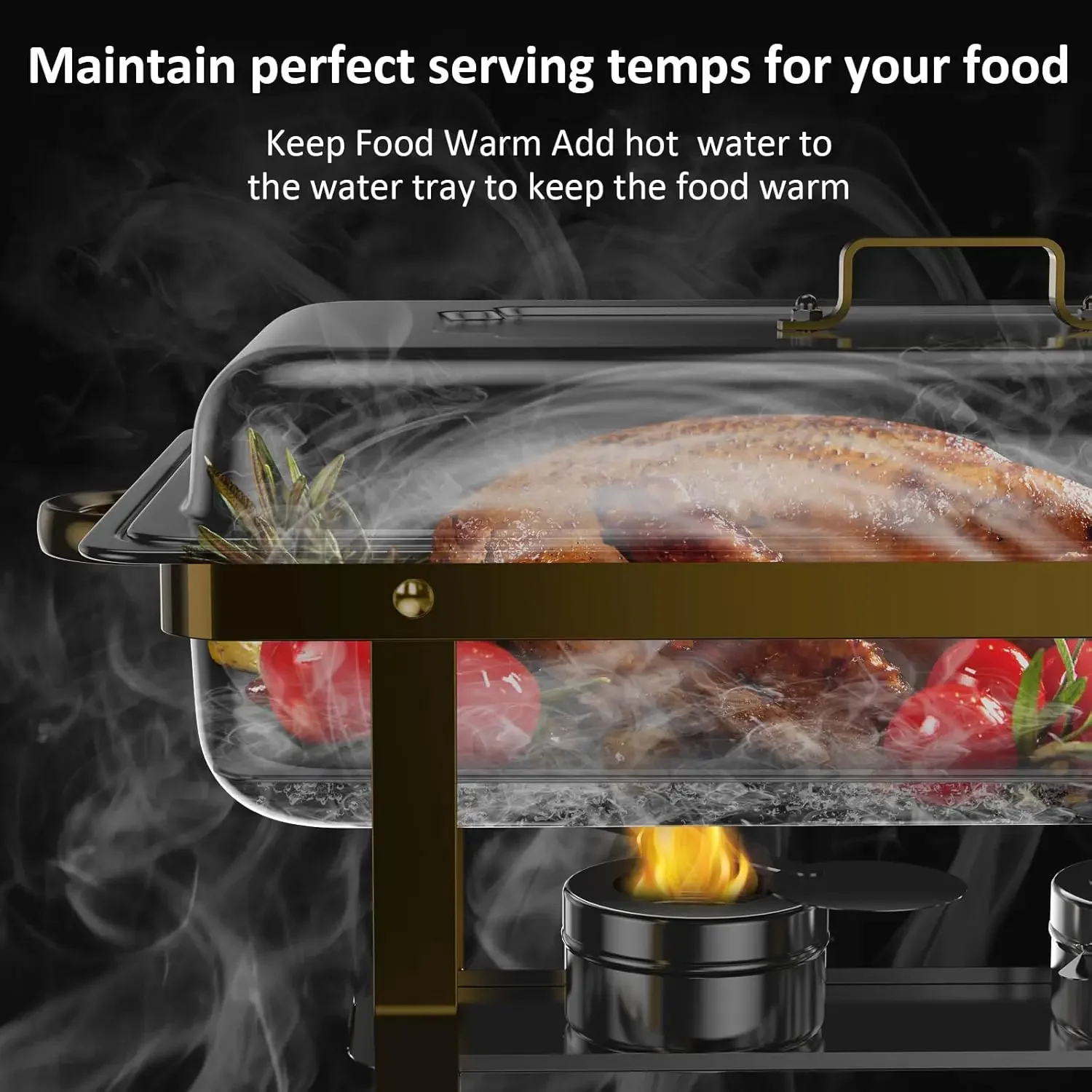Chafing Dish Buffet Set 4 Pack, 8QT High Grade Chafing Dishes for Buffet, Chafers and Buffet Warmers Sets for Birthday, Wedding,