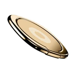 Ultra - Thin Rotatable Metal Phone Ring Holder - Universal Desktop Stand and Finger Grip (Gold)