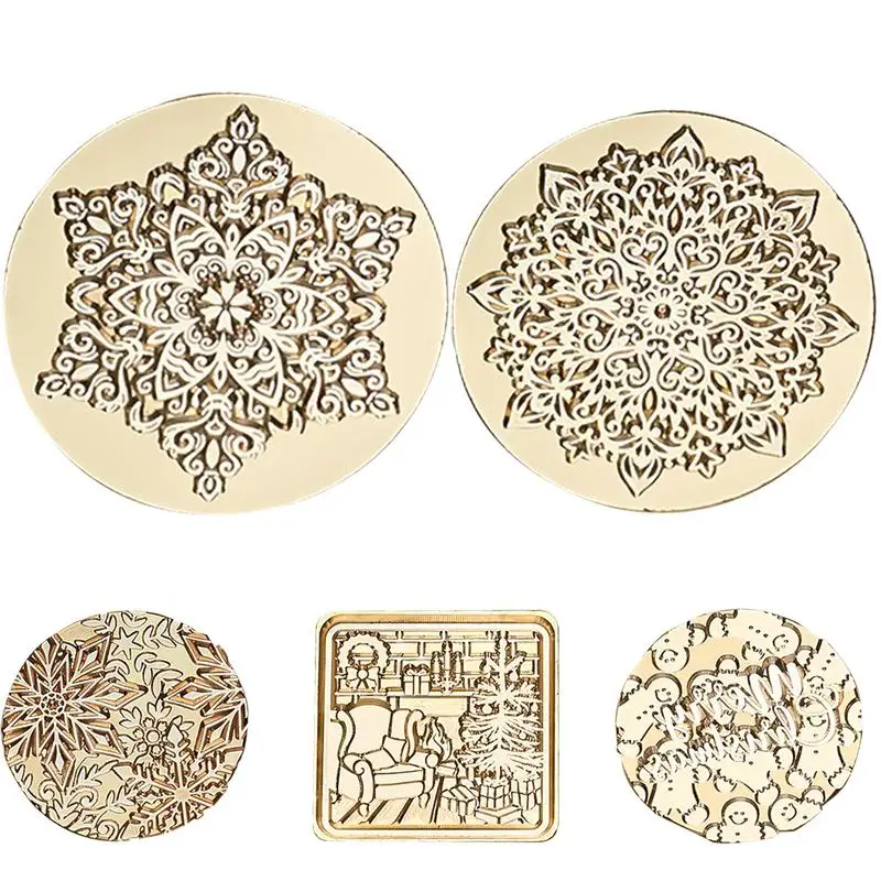 

Christmas Wax Seal Stamp Reusable Sealing Wax Stamp Heads Copper Sealing Wax Stamp for Christmas Card Gift Wrap Party Invitation