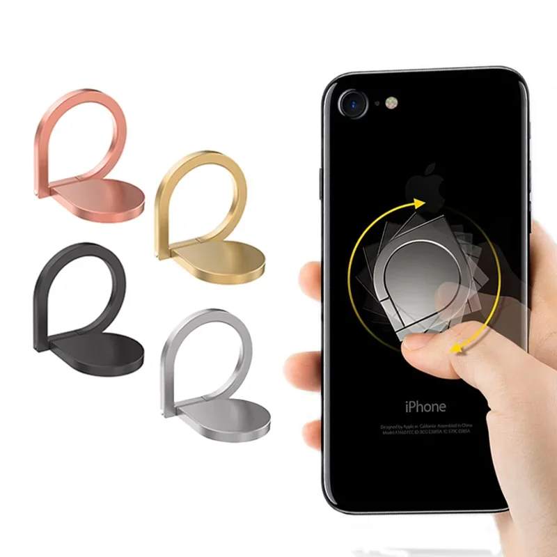 Sleek 360° Rotating Waterdrop Phone Ring Holder and Grip - Metal Mount