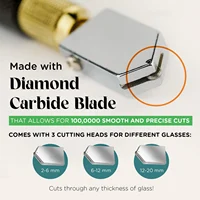 5PCS/SET Diamond Glass Cutter Professional Glass Bottle Tile Mirror Cutting Tools Oil Feed Diamond Cutter For 2-20mm Thick Glass 2