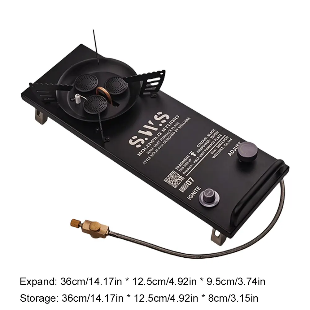 7500W IGT Half-Unit Gas Stove with Adjustable Burners BBQ Grill Desktop Stove Aluminum Alloy High Power IGT Burner for Table