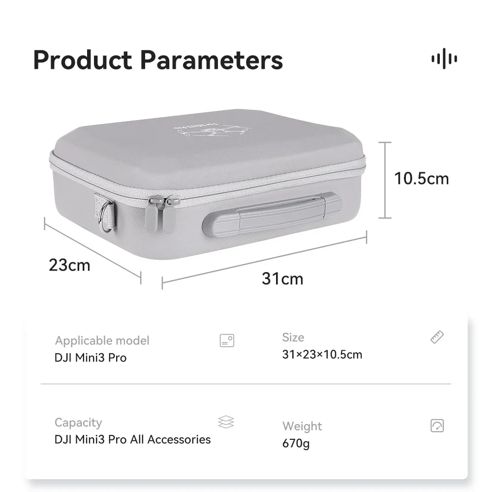 For DJI Mini 3 Pro Storage Bag Portable Waterproof Carrying Case