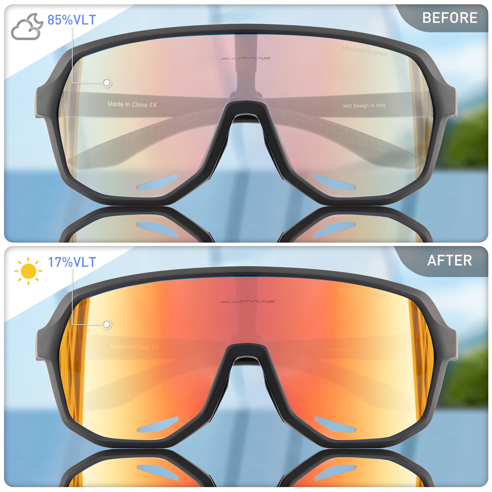 KAPVOE Outdoor Sport Photochromic Cycling Sunglasses UV400 Road Bike Cycling Glasses for Men Women MTB Driving Bicycle Goggles cycling sunglasses,cycling glasses,sun glasses,bicycle glasses,sports glasses,sport sunglasses,sports goggles,driving sunglasses