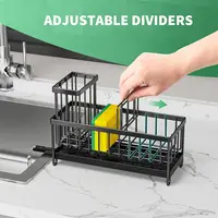 New Space Saving Kitchen Sink Rack Rustproof Self-Draining Sink Organizers Detachable with Dividers Sponge Holder Kitchen Use 3