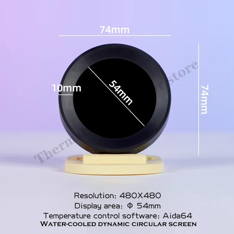 Cpu Monitor Display Aida64 Gif Mais Vídeo Tela Redonda Decoração do Computador Refrigeração a Água Parte Mod Dinâmico Anime Tema - Imagem 5