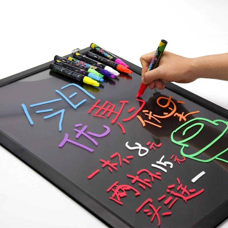 Highlighter Marker Haile Liquid Chalk Erasable LED Fluorescent Marker Pen For Whiteboard Advertisement Chalkboard