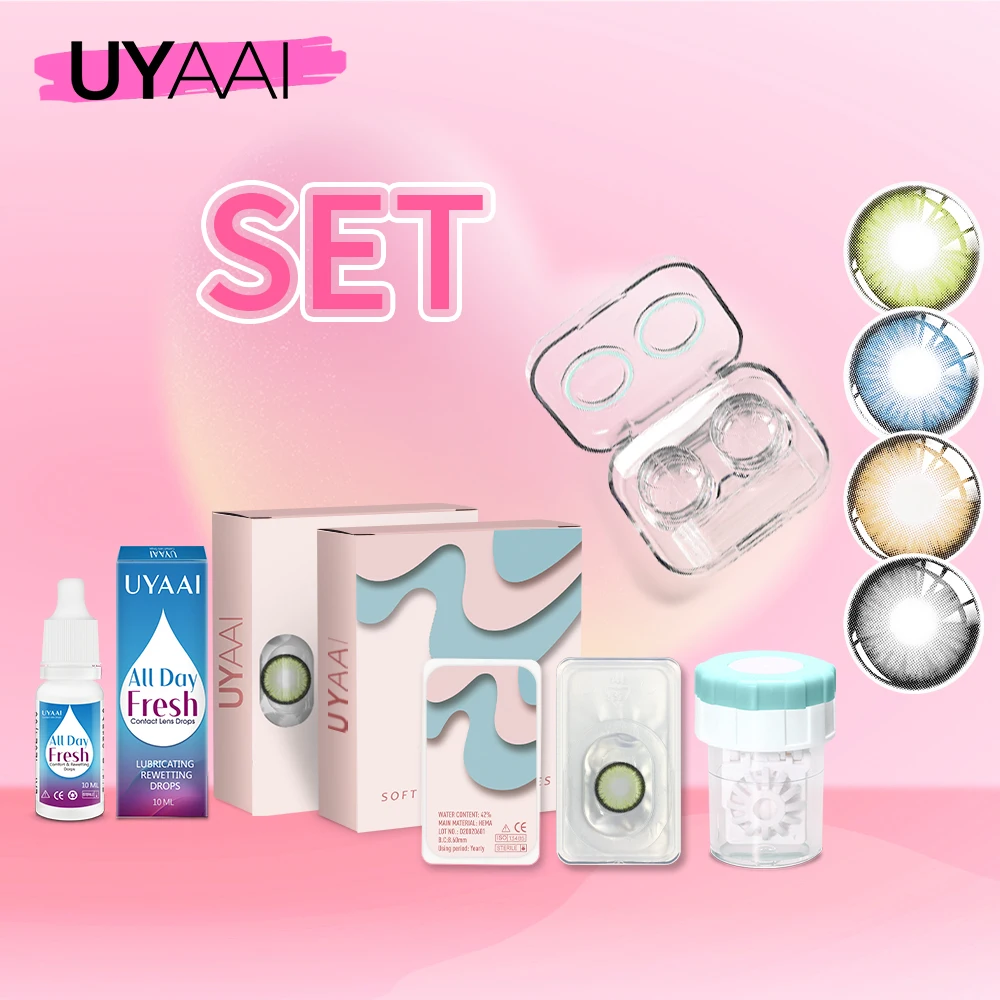 Uyaai 1Set Eye Drops Lens Washer Beauty Health Lenti A Contatto Colorate Per Il Trucco Della Moda Degli Occhi Lenti Morbide Mirage Series Blue Eyes