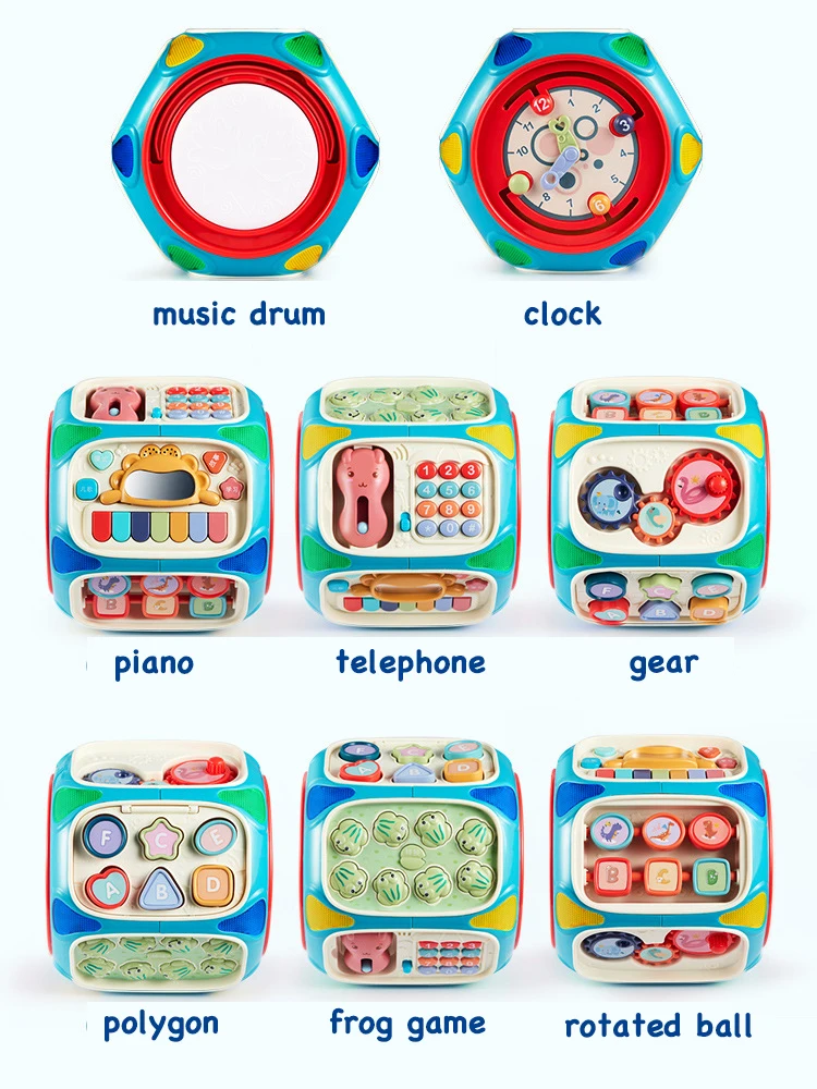 8 Game Modes Baby Activity Cube Fun Toddler Toy Piano Music Beats Drums Color Shape Sorter Learning Early Education Kid Toys