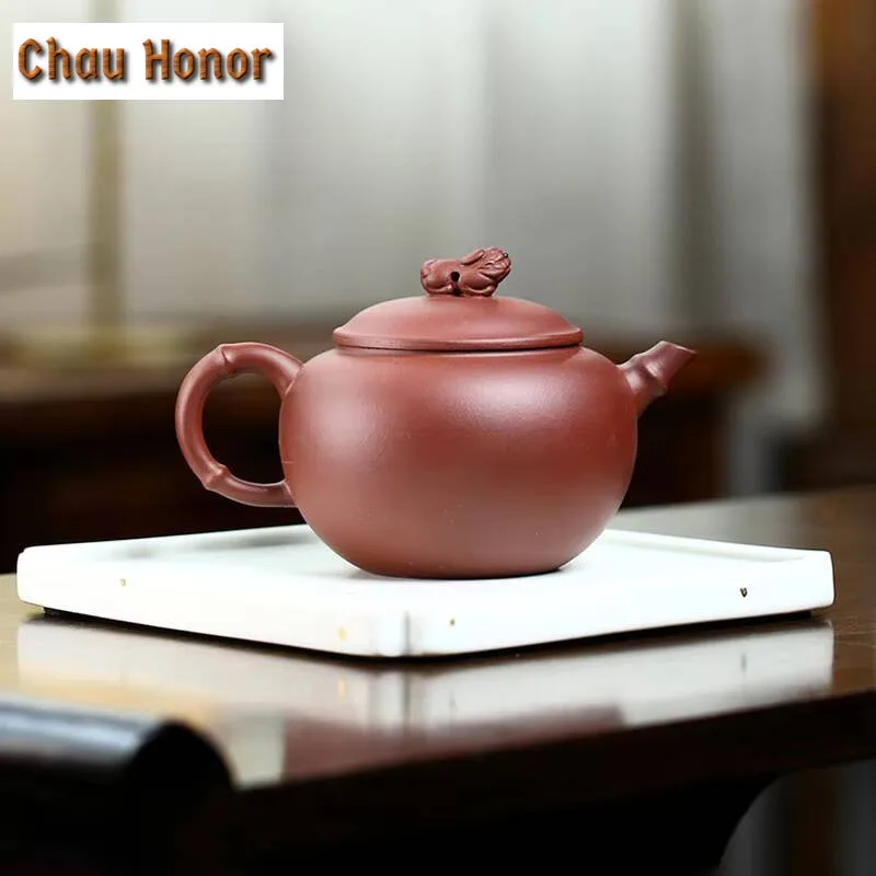 230ml Yixing Handmade Beast Purple Clay Teapots Famous Artists Tea Pot Raw Ore Purple Sand Kettle Chinese Zisha Tea Set Teaware