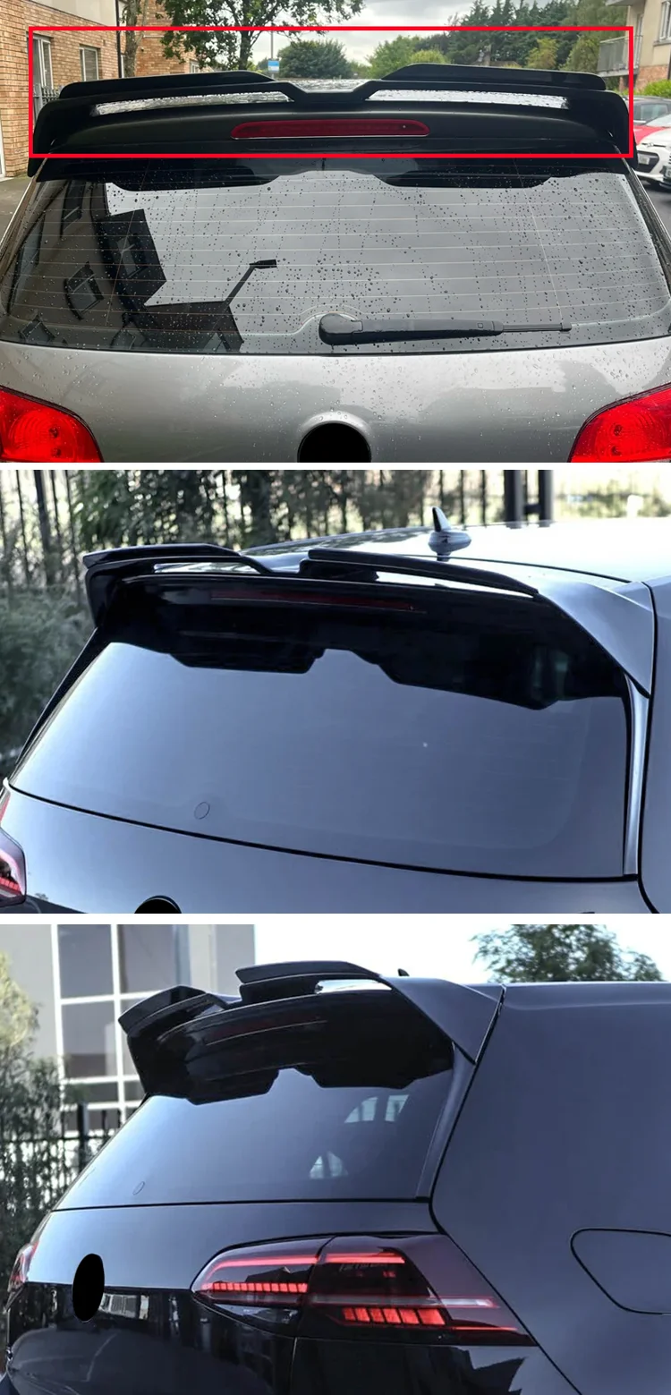 Für Volkswagen Zubehör VW Golf VI VII MK6 MK7 7,5 R GTI GTD R-LINE Polo Oettinger Dachspoilerverlängerungen Klappen Heckflügel – Detail 3