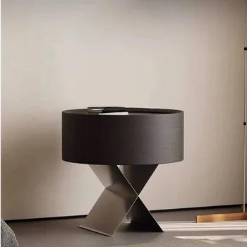 Light Luxury Bedside Tables Designer Storage Stainless Steel Storage Bedside Table Bedroom Home Creative Storage Cabinets 1